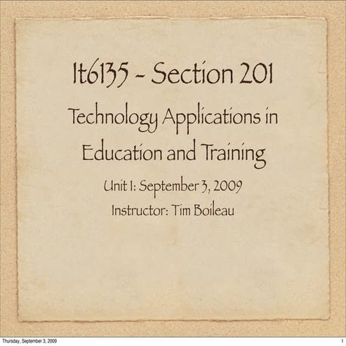 Technology Applications in Education and Training
