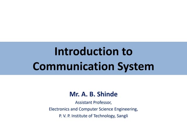 Communication System Basics