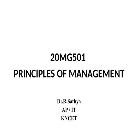 Principles of Management: Unit - 1 Introduction.pptx