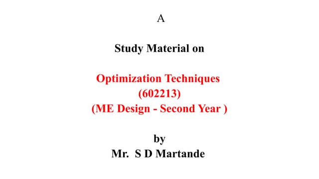 Introduction To Mathematical Modeling Optimization Pptx Introduction To Mathematical Modeling Optimization Pptx