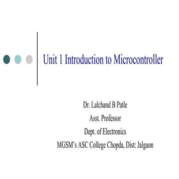 Microcontroller presentation | PPTX