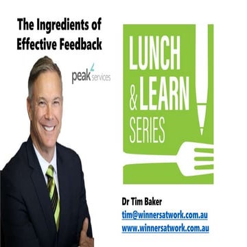 The Ingredients of Effective Feedback