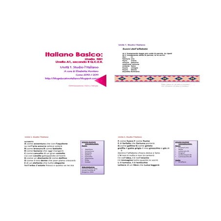 Unità 1. Studio l'Italiano