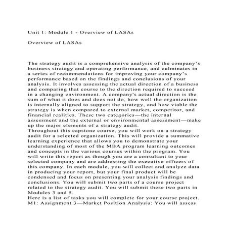 Unit 1 Module 1 - Overview of LASAsOverview of LASAsT.docx