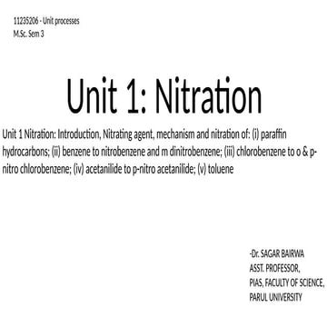 Unit 1 Nitration and alkylation unit .pptx