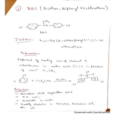 Structure and uses of DDT, Saccharin, BHC and Chloramine | PDF