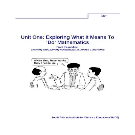 Ace Maths Unit One: Exploring What It Means to 'Do' Mathematics (pdf)
