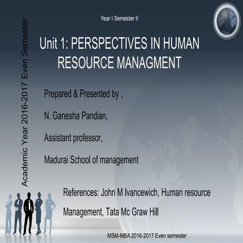Unit 1 perspectives in human resource management