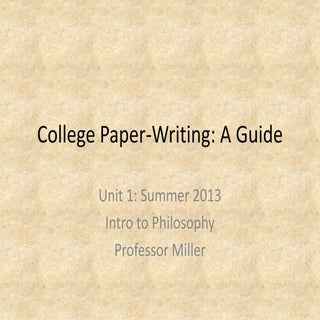 Unit 1 presentation   college writi...