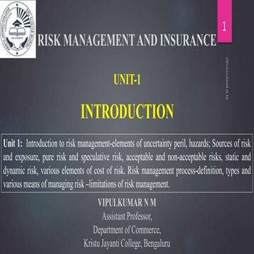 Introduction to Risk Mangement