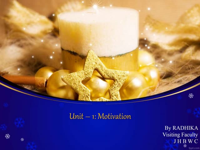 Unit 1 Motivation