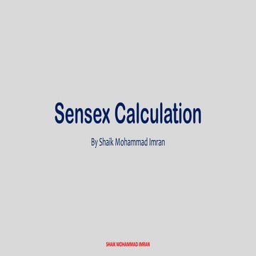 Unit 1 sensex calcaluation method