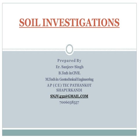 site investigation by snjv sir