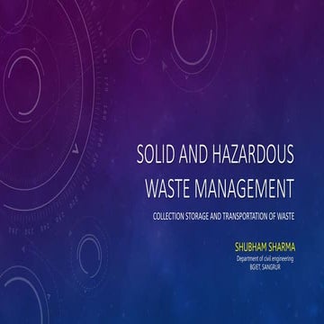 collection storage and transportation of solid waste