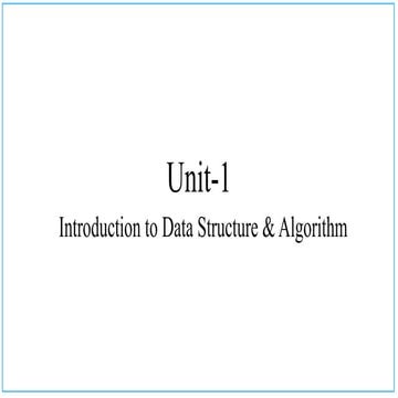 Unit.1 Introduction to Data Structuresres | PDF