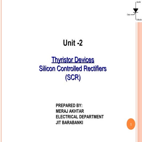 Unit 1 thyristors protection