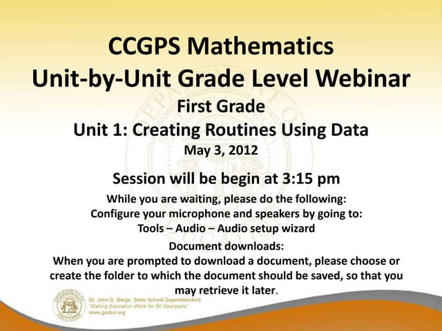 Unit 1 Webinar