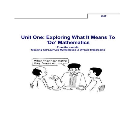 Ace Maths Unit One: Exploring What It Means to 'Do' Mathematics (Word)
