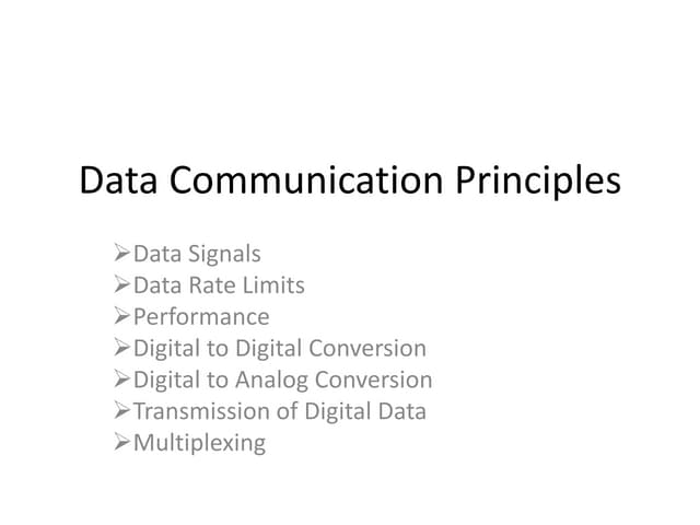Data Communication Principles