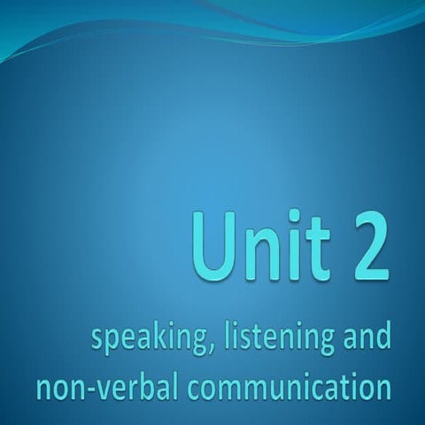 speaking listening and non verbal communication 