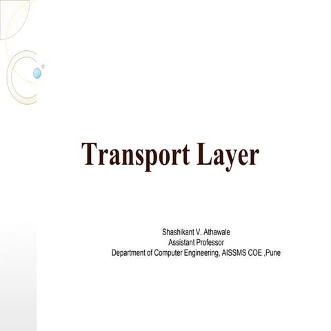 Transport Layer | PPTX | Computer Networking | Computing