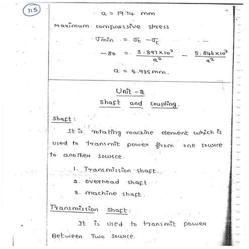 ME6503 - DESIGN OF MACHINE ELEMENTS UNIT - II NOTES