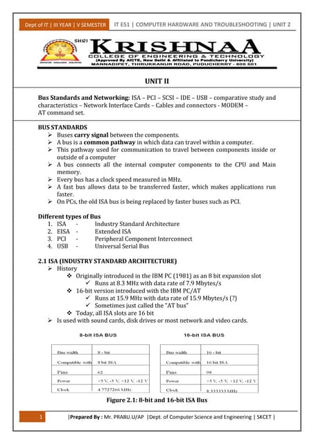 Bus Standards and Networking