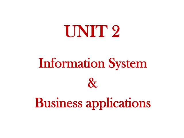 Information System & Business applications