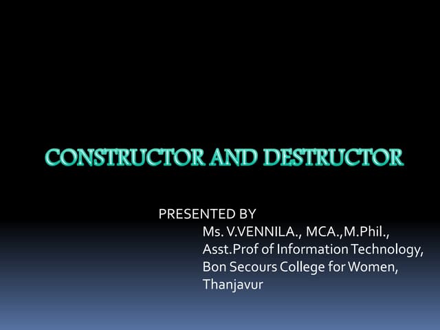 constructor and destructor
