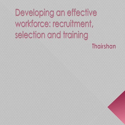 Unit 2.2 21 developing an effective workforce