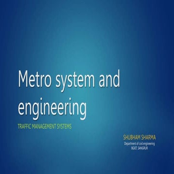 traffic management system in metro  in details