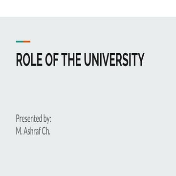 ROLE OF THE UNIVERSITY unit 2 AIOU workshop