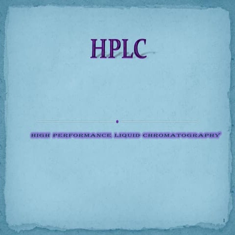 High pressure liquid chromatography, B.Pharm