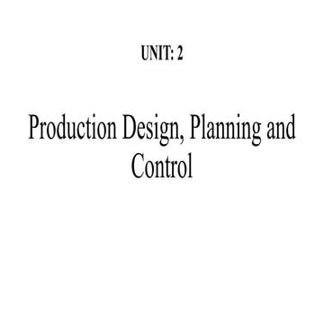 Production Design, Planning and Control | PPTX