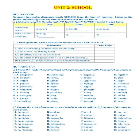 Unit 2 : Home, for ilsw grade 6 education | DOCX