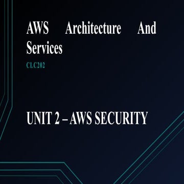 PPT on AWS CLOUD SECURITY AND SERVICES..