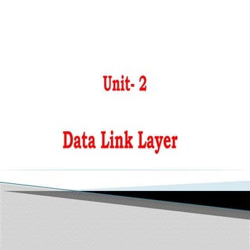 Computer Networks Unit2.pptx Data link layer Design issues, Framing: fixed si...