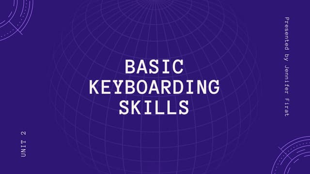 Basic Computer keyboarding Skills