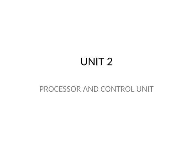 UNIT 2-COA-PPT Computer Organization and Architecture - Unit - 6 in Hamacher