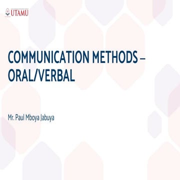 Unit 2 - Communication methods - Oral (3).ppt