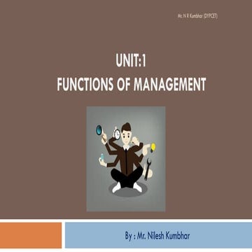 Unit 2: Functions of Management (POSDC.)