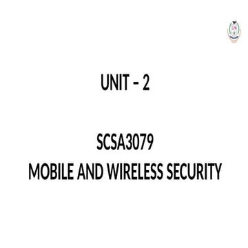 Unit 2 Introduction To Wireless Security Protocols And Cryptography Pptx