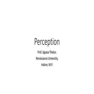 Unit 2 - Perception ppt