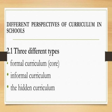 Types OF curriculum