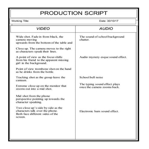 Unit 22 production script 1