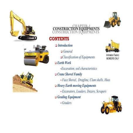 Construction equipment all for civil engg