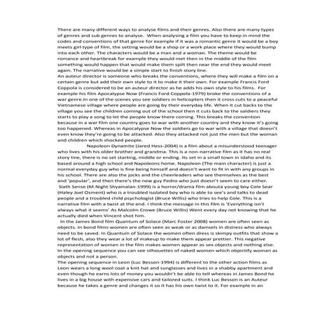 Unit 26 film studies