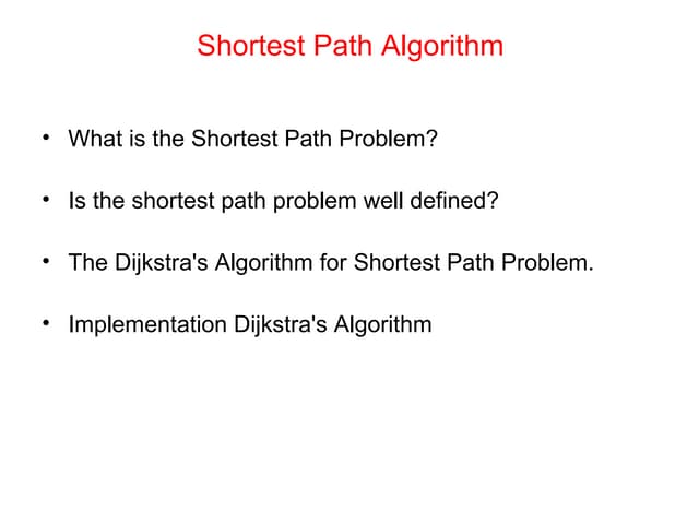 Dijkstra's algorithm presentation