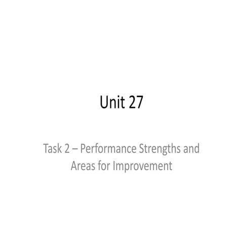 Unit 27 task 2 strengths and weaknesses