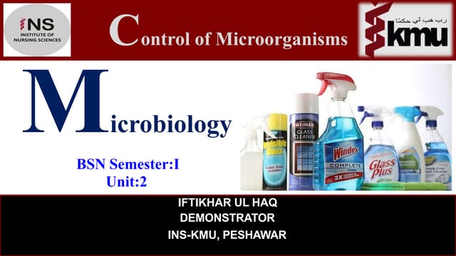 Unit 2 (A); Control of Microorganisms, Educational Platorm.pptx